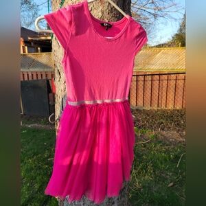 George Girls Size M 7-8 Pink Mesh Jersey Style Short Sleeve Dress